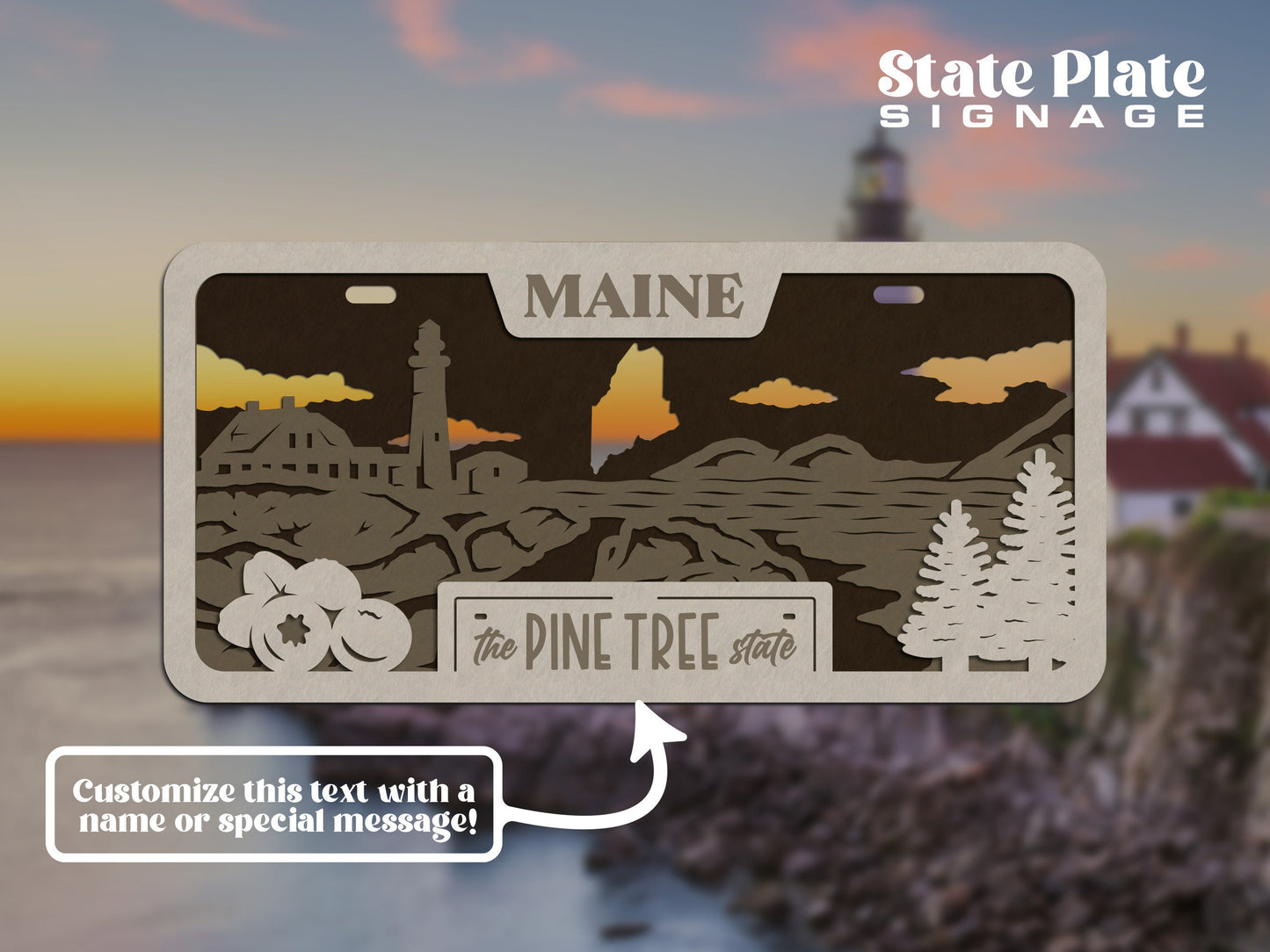 Maryland State Plate Ornament and Signage - SVG File Download - Sized for Glowforge - Laser Ready Digital Files