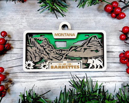 Montana State Plate Ornament and Signage - SVG File Download - Sized for Glowforge - Laser Ready Digital Files