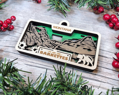Montana State Plate Ornament and Signage - SVG File Download - Sized for Glowforge - Laser Ready Digital Files