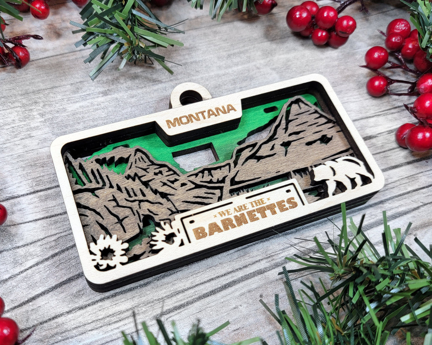 Montana State Plate Ornament and Signage - SVG File Download - Sized for Glowforge - Laser Ready Digital Files