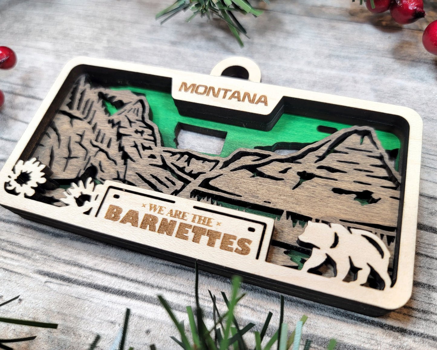 Montana State Plate Ornament and Signage - SVG File Download - Sized for Glowforge - Laser Ready Digital Files