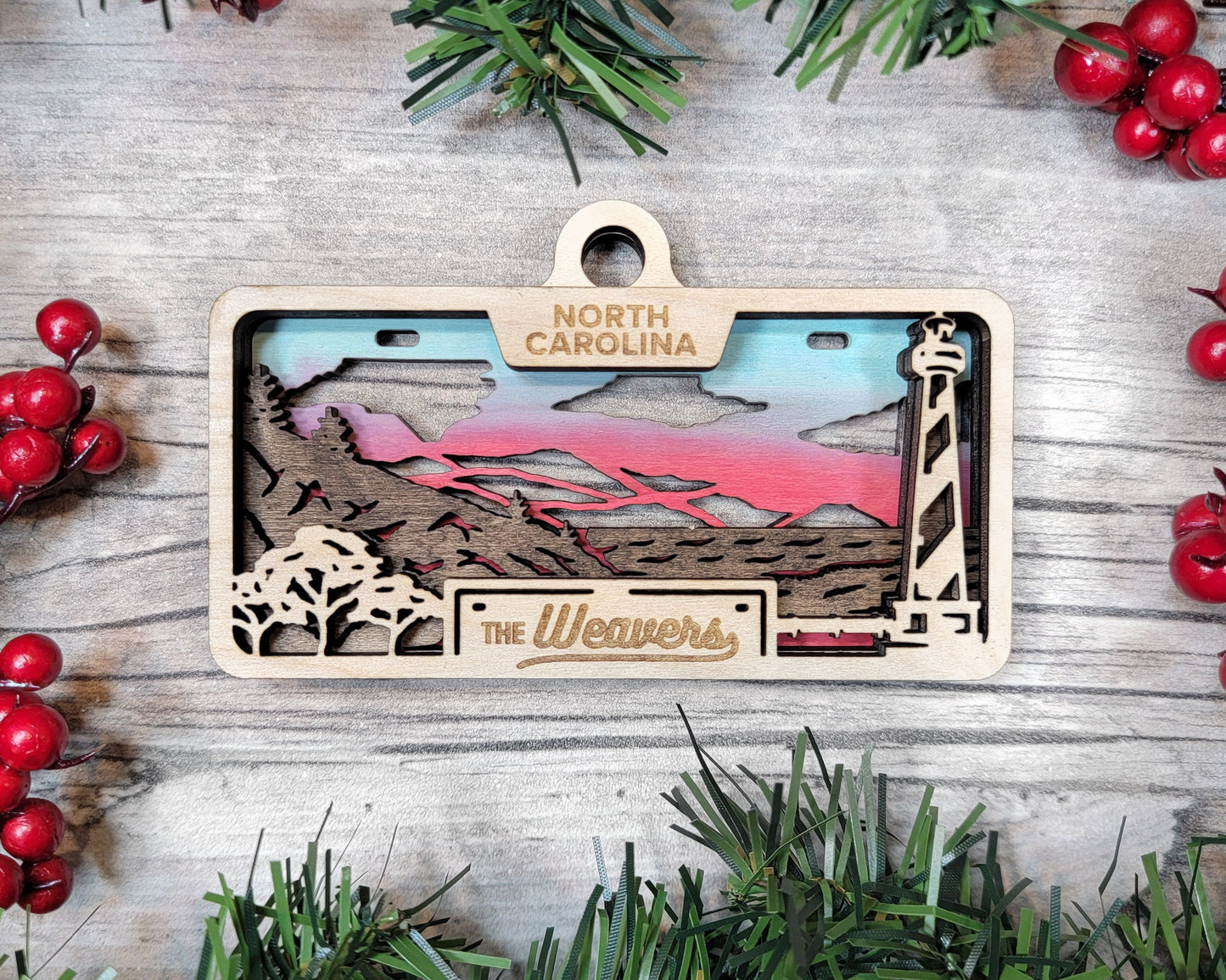 North Carolina State Plate Ornament and Signage - SVG File Download - Sized for Glowforge - Laser Ready Digital Files