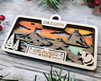 Oregon State Plate Ornament and Signage - SVG File Download - Sized for Glowforge - Laser Ready Digital Files