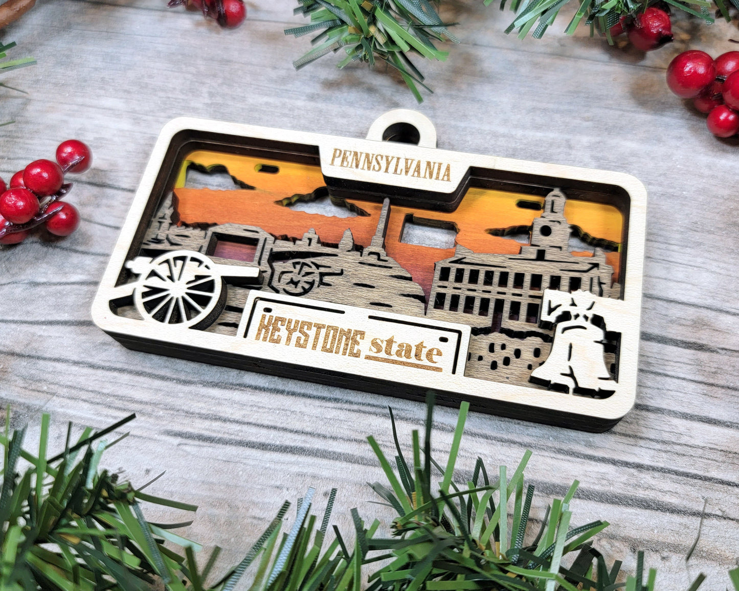 Pennsylvania State Plate Ornament and Signage - SVG File Download - Sized for Glowforge - Laser Ready Digital Files