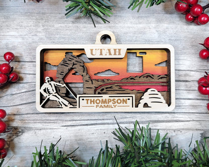 Utah State Plate Ornament and Signage - SVG File Download - Sized for Glowforge - Laser Ready Digital Files