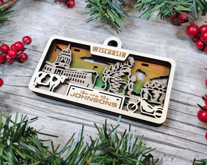 Wisconsin State Plate Ornament and Signage - SVG File Download - Sized for Glowforge - Laser Ready Digital Files