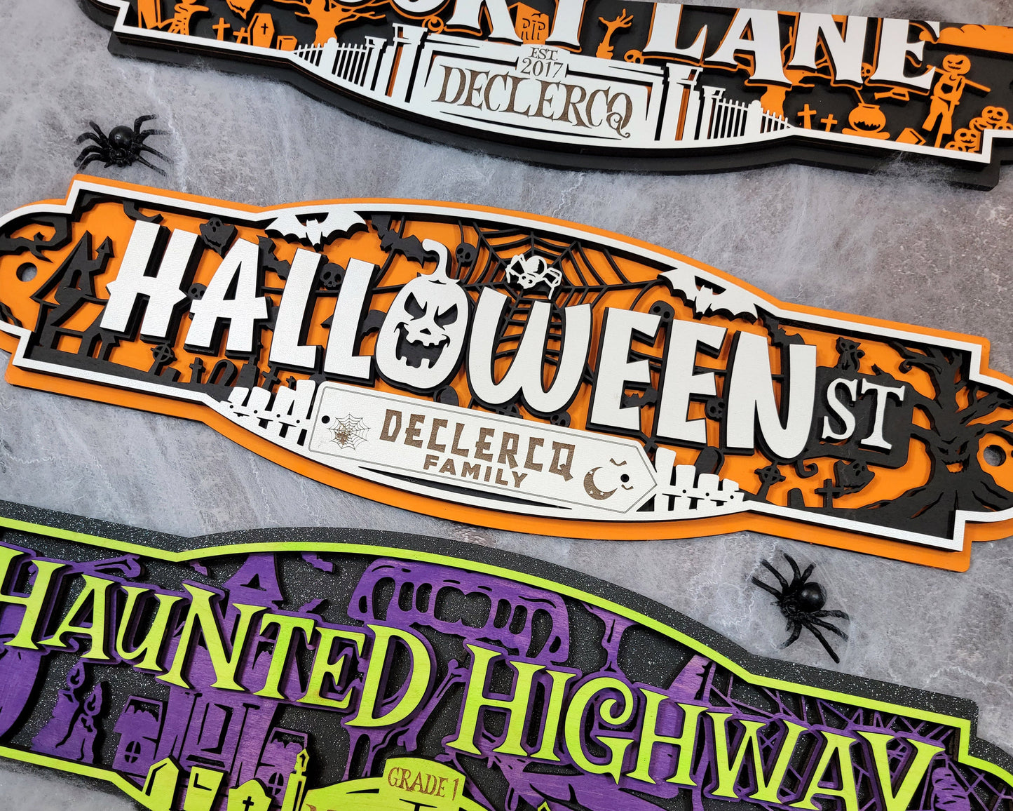 Spooktacular Halloween Street Signs - 3 Street Signs Designs Included - SVG File Download - Sized & Tested in Glowforge