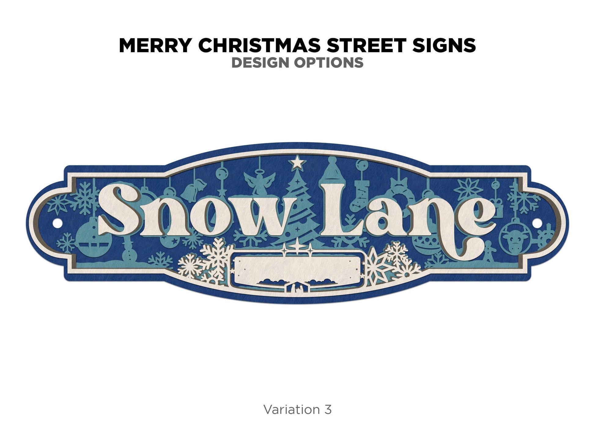 Merry Christmas Street Signs - 3 Street Signs Designs Included
