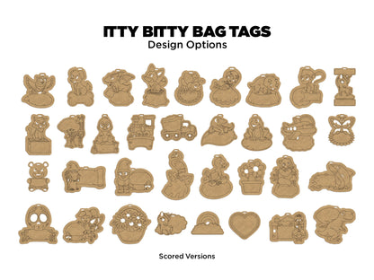Itty Bitty Bag Tags - 34 Original Designs available in Cut, Engrave, Score Formats - SVG File Download - Sized & Tested in Glowforge