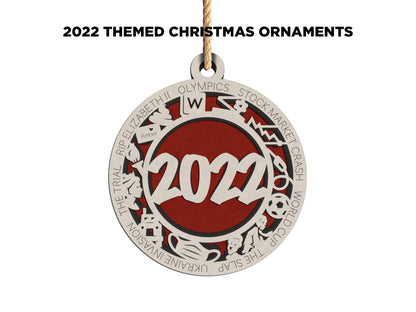 2022 Themed Ornaments - 10 Unique Designs - SVG, PDF, AI File Download - Sized for Glowforge