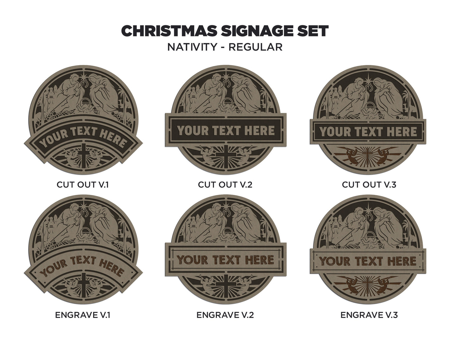 Christmas Signage Set - 40 Regular and Oversize options Included - SVG File Download - Sized & Tested in Glowforge