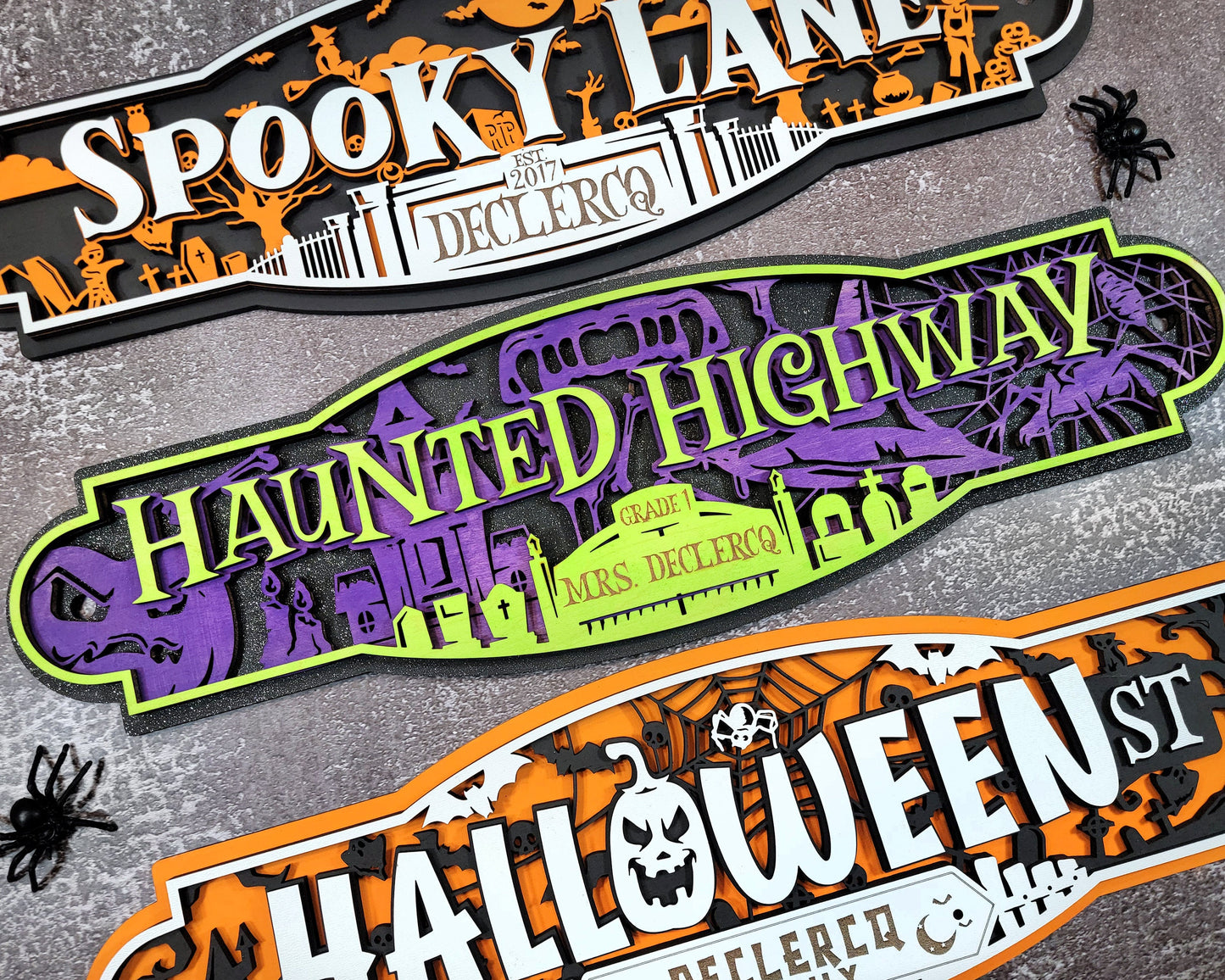 Spooktacular Halloween Street Signs - 3 Street Signs Designs Included - SVG File Download - Sized & Tested in Glowforge