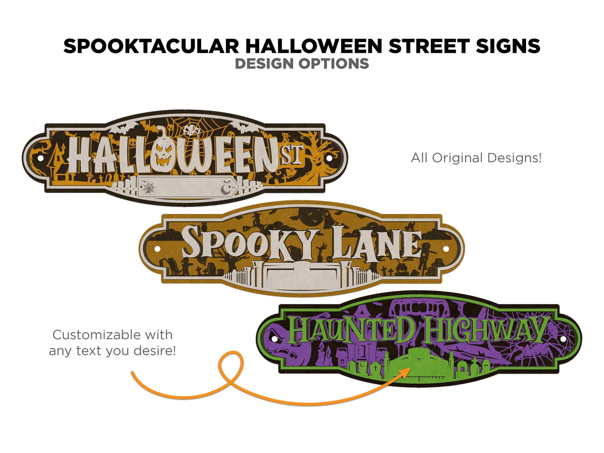 Spooktacular Halloween Street Signs 3 Street Signs Designs Included