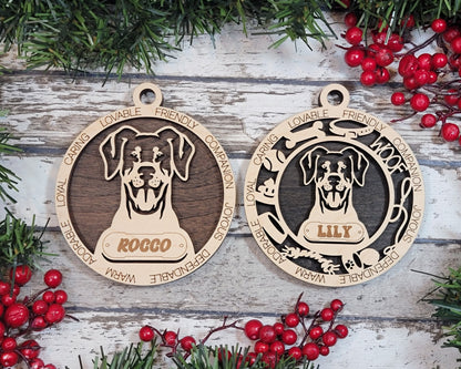 Doberman Pinscher - Adorable Dog Ornaments - 2 Ornaments included - SVG, PDF, AI File Download - Sized for Glowforge