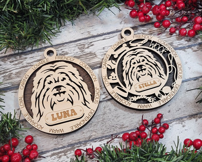 Havanese - Adorable Dog Ornaments - 2 Ornaments included - SVG, PDF, AI File Download - Sized for Glowforge