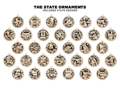 United States Ornament Bundle - 52 Unique designs for each State - SVG File Download - Sized for Glowforge