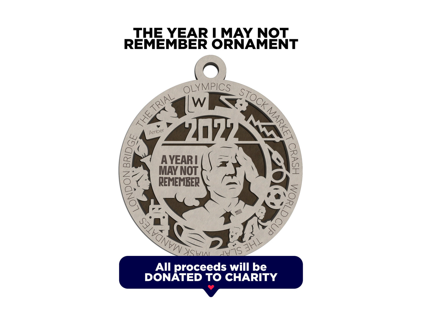 Biden Themed Ornament - All Proceeds Donated to Charity - SVG, PDF, AI File Download - Sized for Glowforge