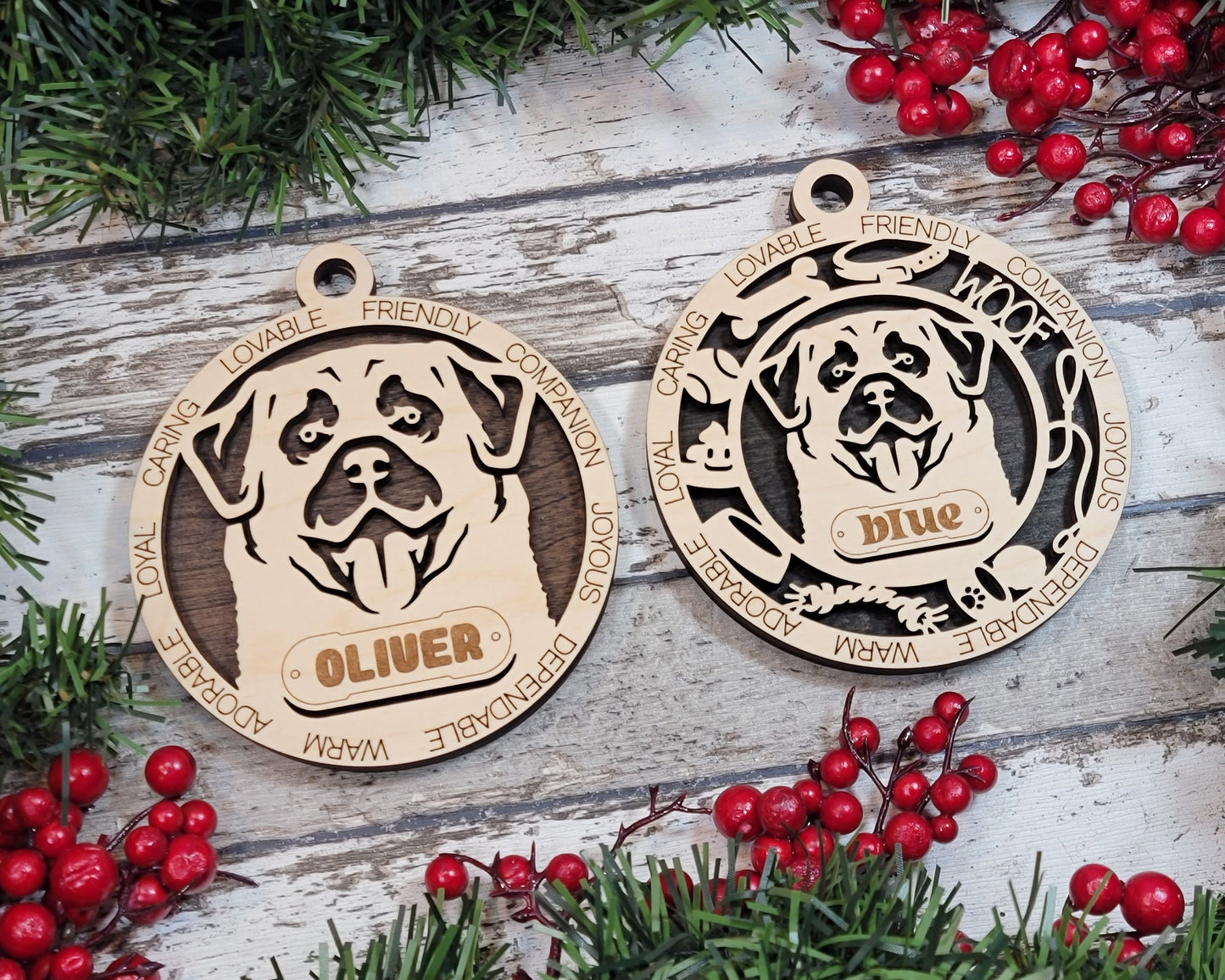 Anatolian Shepherd - Adorable Dog Ornaments - 2 Ornaments included - SVG, PDF, AI File Download - Sized for Glowforge