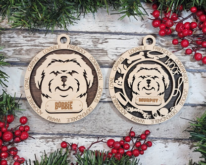 Shih Tzu - Adorable Dog Ornaments - 2 Ornaments included - SVG, PDF, AI File Download - Sized for Glowforge