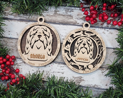 Bearded Collie - Adorable Dog Ornaments - 2 Ornaments included - SVG, PDF, AI File Download - Sized for Glowforge