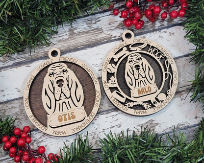 Bloodhound - Adorable Dog Ornaments - 2 Ornaments included - SVG, PDF, AI File Download - Sized for Glowforge