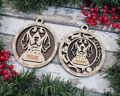 Bluetick Coonhound - Adorable Dog Ornaments - 2 Ornaments included - SVG, PDF, AI File Download - Sized for Glowforge