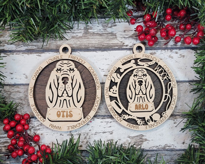 Bloodhound - Adorable Dog Ornaments - 2 Ornaments included - SVG, PDF, AI File Download - Sized for Glowforge