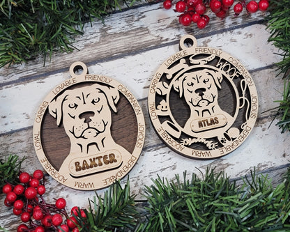 Blue Lacy - Adorable Dog Ornaments - 2 Ornaments included - SVG, PDF, AI File Download - Sized for Glowforge