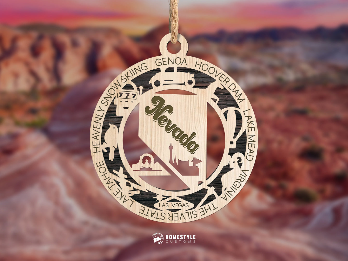 Nevada State Ornament - SVG File Download - Sized for Glowforge - Laser Ready Digital Files