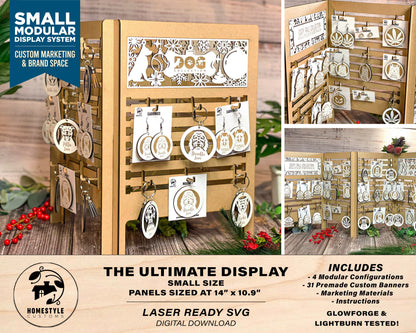 The Ultimate Display - Small Size - Modular System with Marketing and Ad Space  - For lasers bed sizes 10.9" x 14" or larger