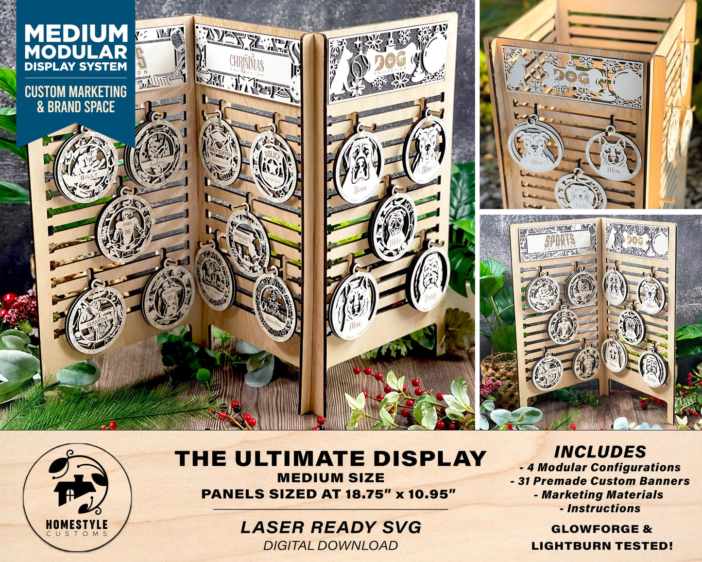 The Ultimate Display - Medium Size - Modular System with Marketing and Ad Space  - For lasers bed sizes 10.9" x 18.75" or larger
