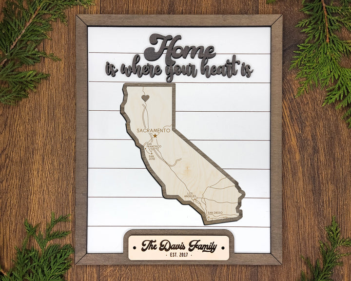 The California State Frame - 13 text options, 12 backgrounds, 25 icons Included - Make over 7,500 designs - Glowforge & Lightburn Tested