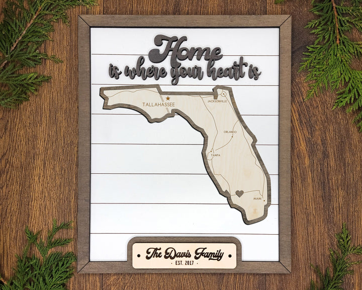 The Florida State Frame - 13 text options, 12 backgrounds, 25 icons Included - Make over 7,500 designs - Glowforge & Lightburn Tested