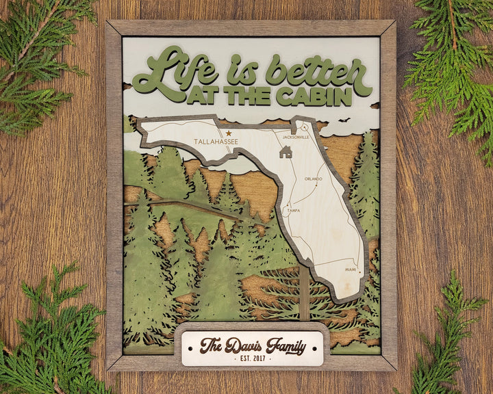 The Florida State Frame - 13 text options, 12 backgrounds, 25 icons Included - Make over 7,500 designs - Glowforge & Lightburn Tested