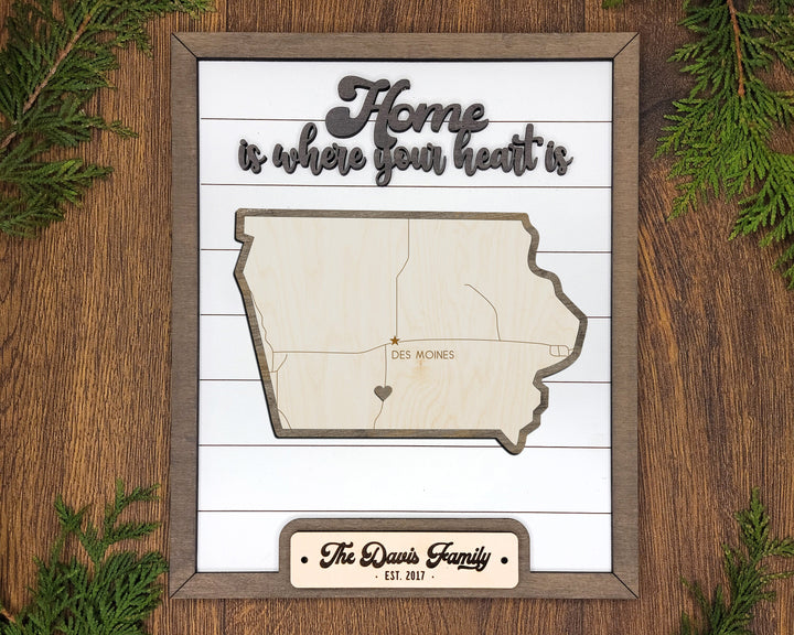 The Iowa State Frame - 13 text options, 12 backgrounds, 25 icons Included - Make over 7,500 designs - Glowforge & Lightburn Tested