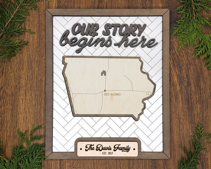 The Iowa State Frame - 13 text options, 12 backgrounds, 25 icons Included - Make over 7,500 designs - Glowforge & Lightburn Tested