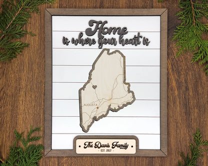 The Maine State Frame - 13 text options, 12 backgrounds, 25 icons Included - Make over 7,500 designs - Glowforge & Lightburn Tested