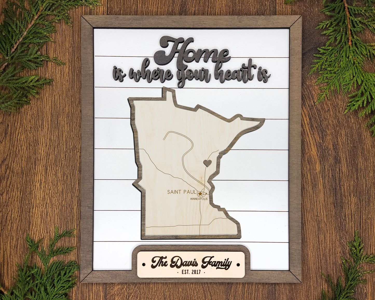 The Minnesota State Frame - 13 text options, 12 backgrounds, 25 icons Included - Make over 7,500 designs - Glowforge & Lightburn Tested