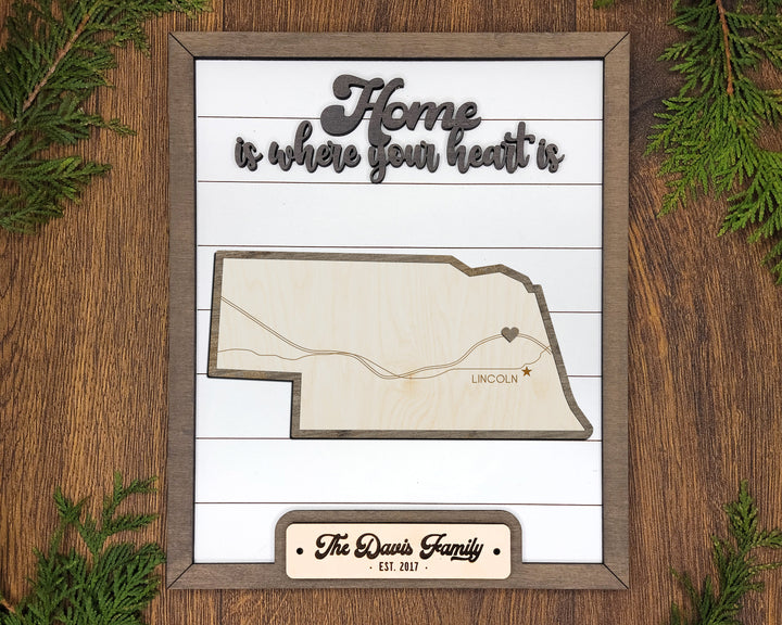 The Nebraska State Frame - 13 text options, 12 backgrounds, 25 icons Included - Make over 7,500 designs - Glowforge & Lightburn Tested