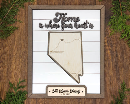 The Nevada State Frame - 13 text options, 12 backgrounds, 25 icons Included - Make over 7,500 designs - Glowforge & Lightburn Tested