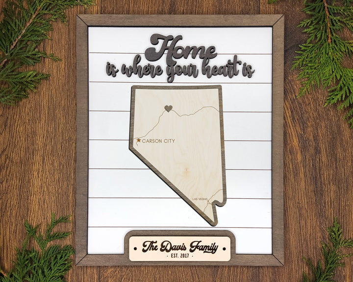 The Nevada State Frame - 13 text options, 12 backgrounds, 25 icons Included - Make over 7,500 designs - Glowforge & Lightburn Tested