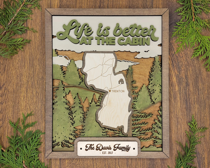 The New Jersey State Frame - 13 text options, 12 backgrounds, 25 icons Included - Make over 7,500 designs - Glowforge & Lightburn Tested
