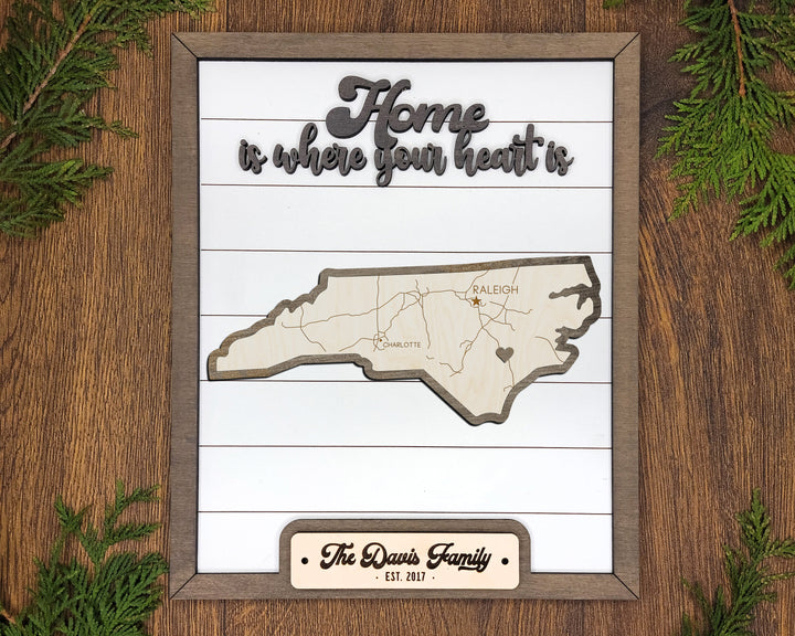The North Carolina State Frame - 13 text options, 12 backgrounds, 25 icons Included - Make over 7,500 designs - Glowforge & Lightburn Tested