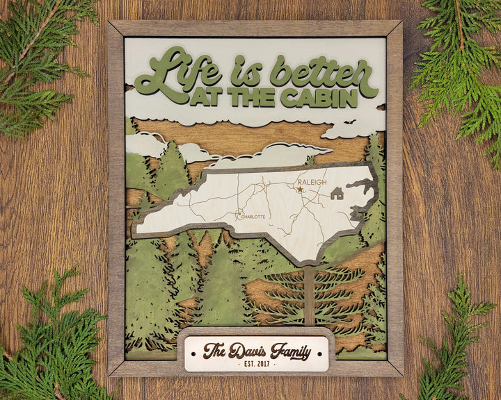 The North Carolina State Frame - 13 text options, 12 backgrounds, 25 icons Included - Make over 7,500 designs - Glowforge & Lightburn Tested