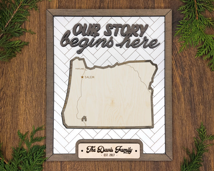 The Oregon State Frame - 13 text options, 12 backgrounds, 25 icons Included - Make over 7,500 designs - Glowforge & Lightburn Tested
