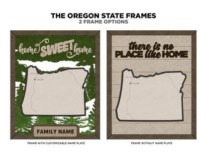The Oregon State Frame - 13 text options, 12 backgrounds, 25 icons Included - Make over 7,500 designs - Glowforge & Lightburn Tested