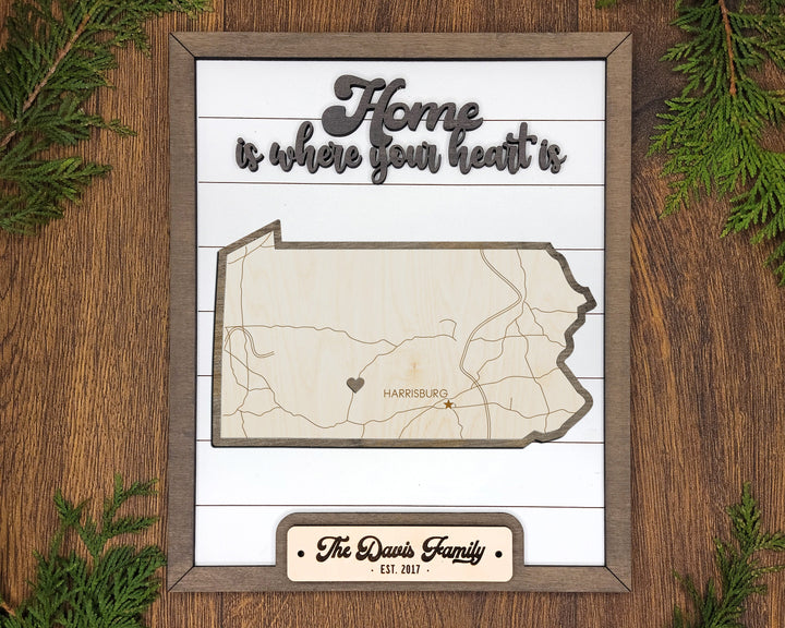 The Pennsylvania State Frame - 13 text options, 12 backgrounds, 25 icons Included - Make over 7,500 designs - Glowforge & Lightburn Tested