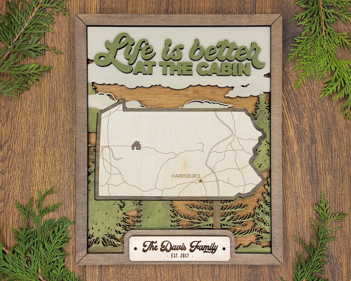 The Pennsylvania State Frame - 13 text options, 12 backgrounds, 25 icons Included - Make over 7,500 designs - Glowforge & Lightburn Tested