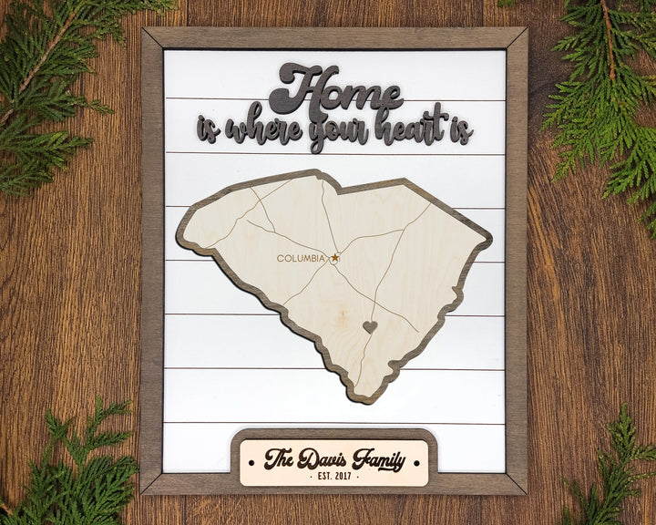 The South Carolina State Frame - 13 text options, 12 backgrounds, 25 icons Included - Make over 7,500 designs - Glowforge & Lightburn Tested