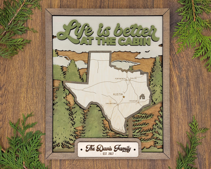 The Texas State Frame - 13 text options, 12 backgrounds, 25 icons Included - Make over 7,500 designs - Glowforge & Lightburn Tested